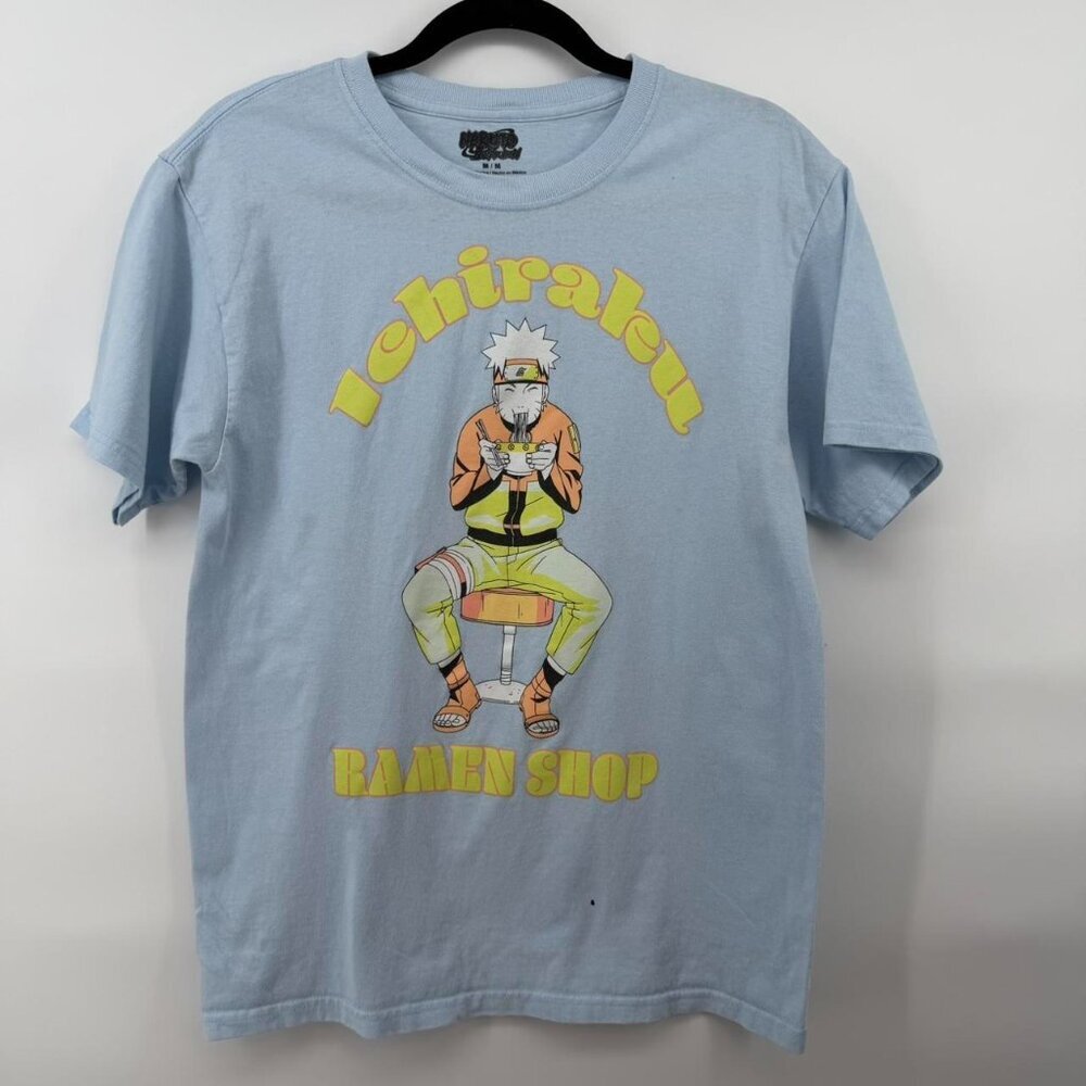 Naruto Shippuden Shirt Mens Size M Blue Anime Ichiraku Ramen Shop Graphic Tee